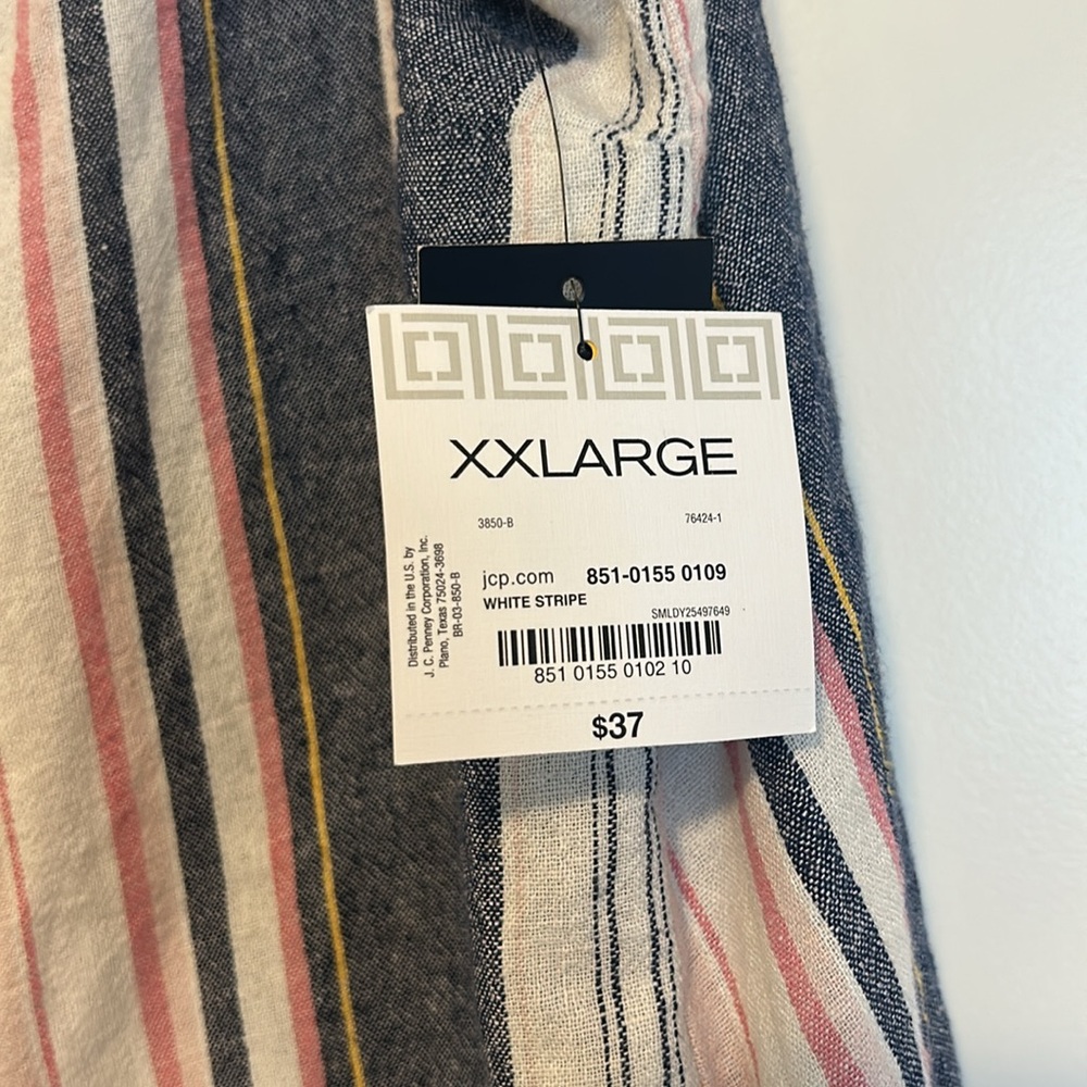Women’s NWT Liz Claiborne Striped Button Down Tank Top Size XXL - Picture 6 of 8
